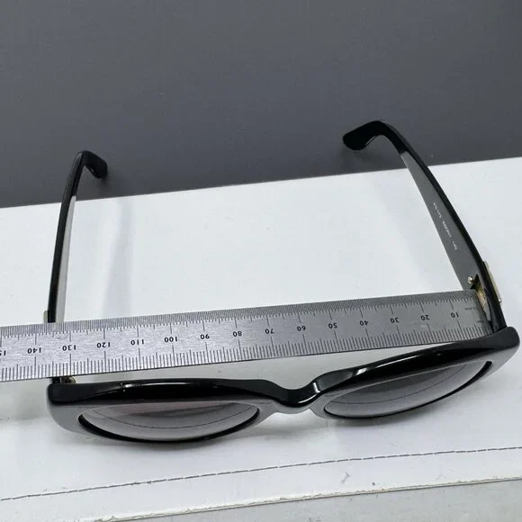 Fendi FS 173 Ebony Oval Black Vintage Side Gold Mesh Sunglasses Frame Only